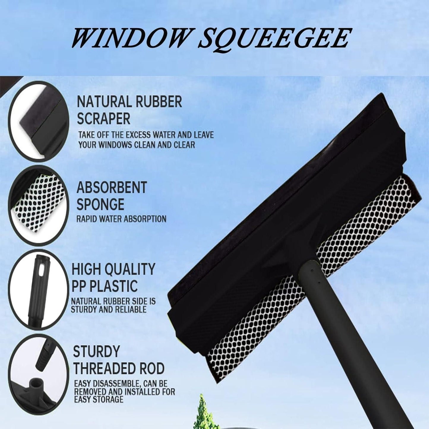 2 in 1 Squeegee and Sponge Cleaning Tool