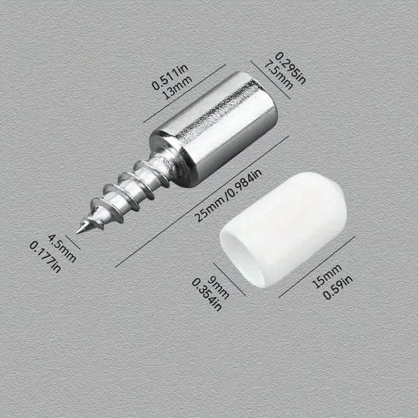 20pcs Metal Shelf Support Pegs with Anti-Slip Self-Tapping Screws Set