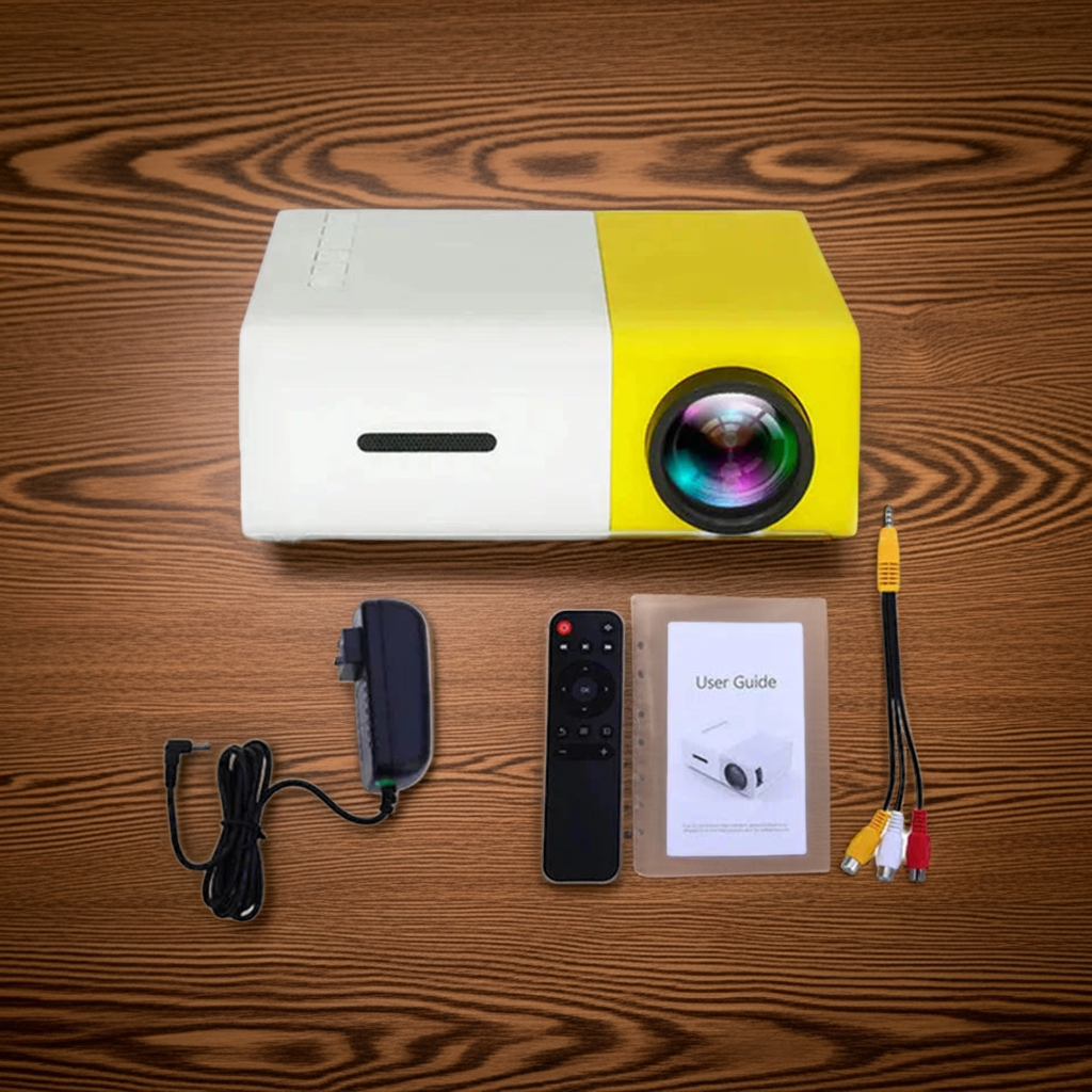 Mini Projector – 1080P Full HD Support, Portable LED Projector, 4K Video Playback, Multiple Connectivity Options