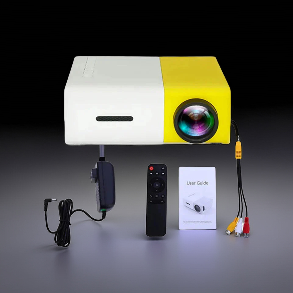 Mini Projector – 1080P Full HD Support, Portable LED Projector, 4K Video Playback, Multiple Connectivity Options